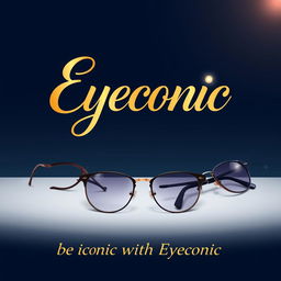 A classy poster design for a luxury eyewear brand called "Eyeconic"