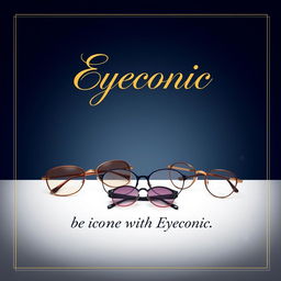 A classy poster design for a luxury eyewear brand called "Eyeconic"