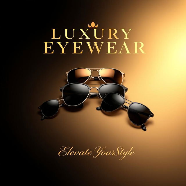 A luxury eyewear poster featuring classy shades