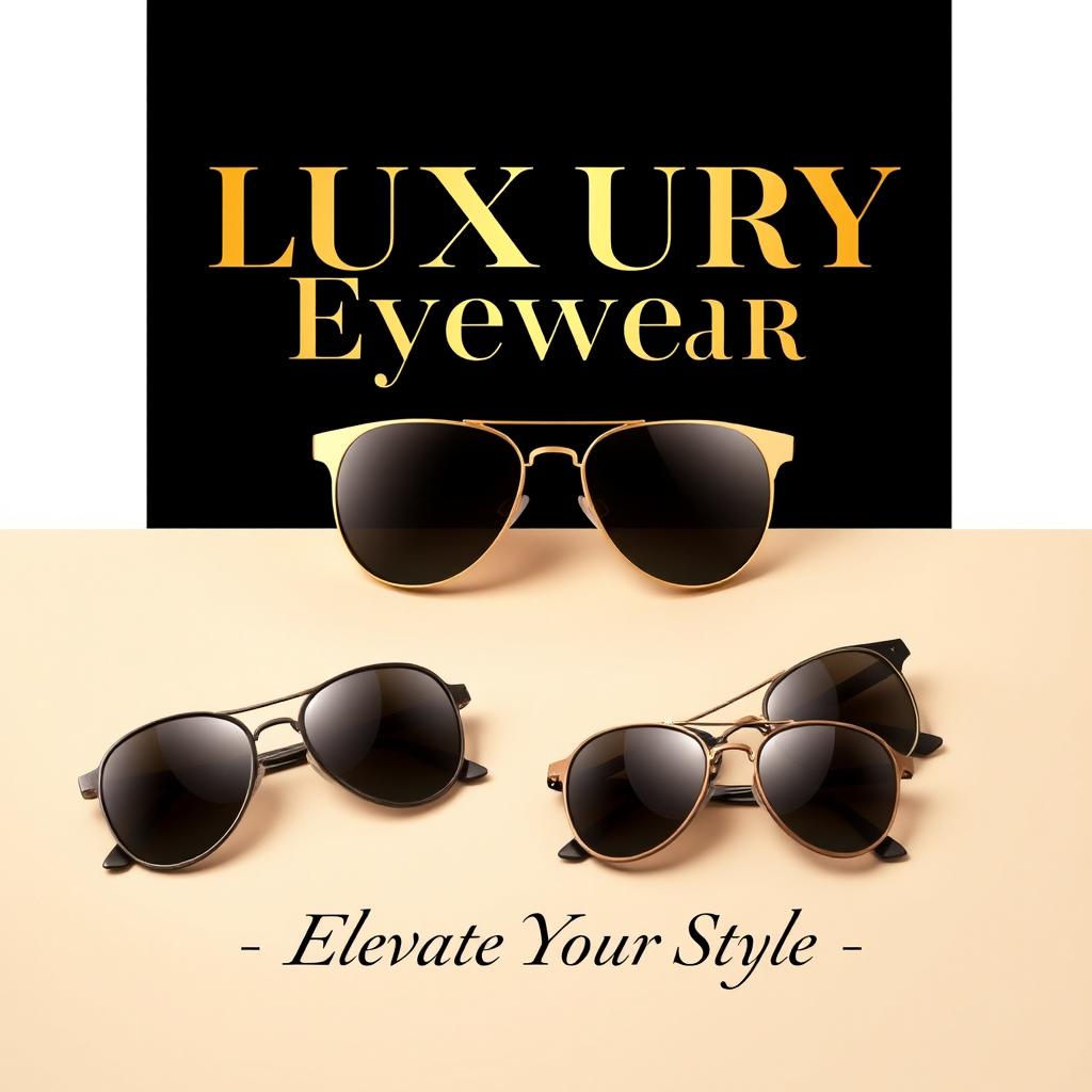 A luxury eyewear poster featuring classy shades