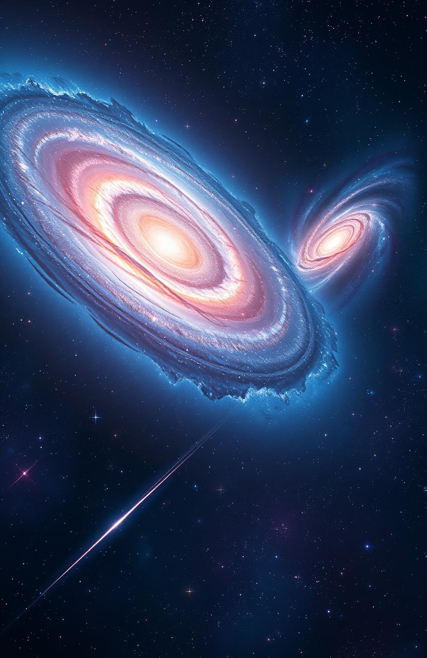 A mesmerizing cosmic landscape showcasing the universe filled with vibrant galaxies, twinkling stars, and swirling nebulae in a multitude of colors