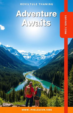 A visually stunning guidebook cover for a travel adventure theme