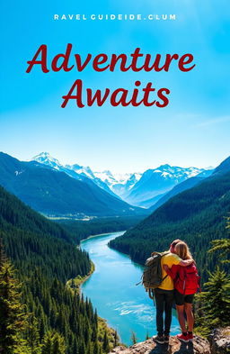 A visually stunning guidebook cover for a travel adventure theme