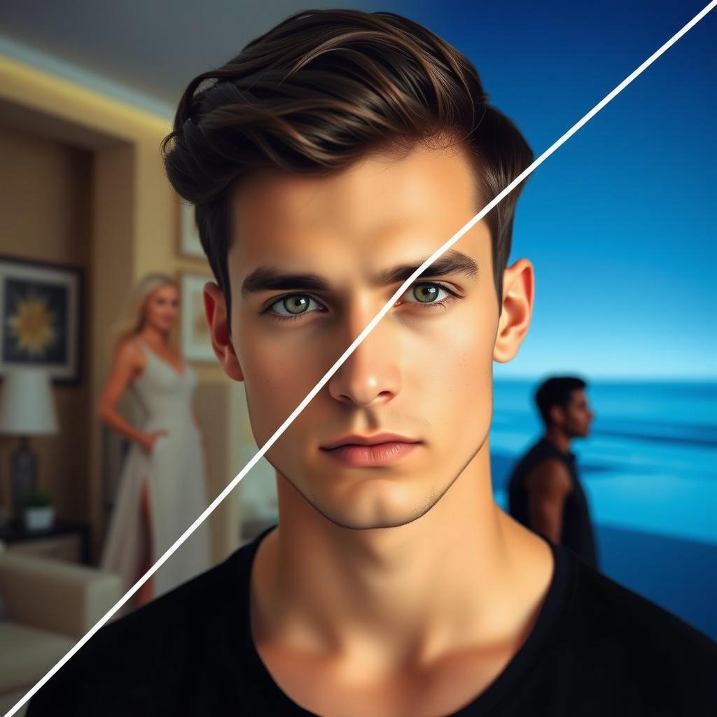 A captivating Instagram-sized photo edit featuring a split image