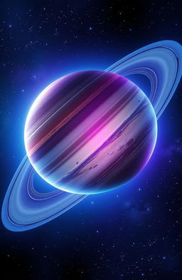 A stunning and detailed view of planet Saturn, showcasing its magnificent rings in vibrant colors