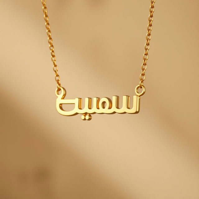 A stunning nameplate necklace featuring the name "إيليانور" elegantly crafted in gold