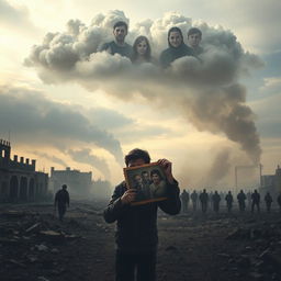 A powerful and poignant scene depicting the fear of losing family in the context of war
