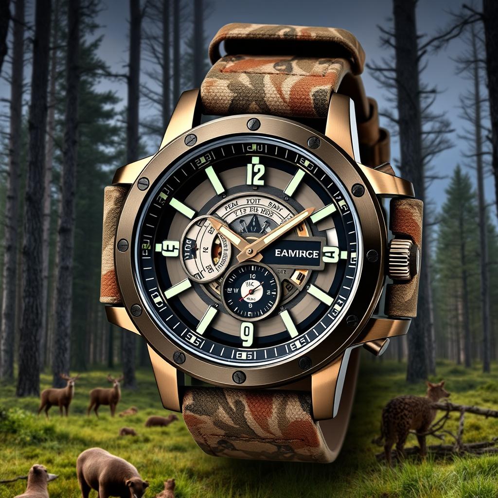 A beautifully crafted mechanical watch designed specifically for hunters