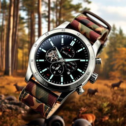 A beautifully crafted mechanical watch designed specifically for hunters