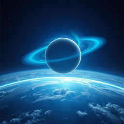 A stunning visual of an alien planet named OR2 approaching Earth