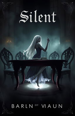 A haunting book cover design featuring a mysterious, eerie atmosphere