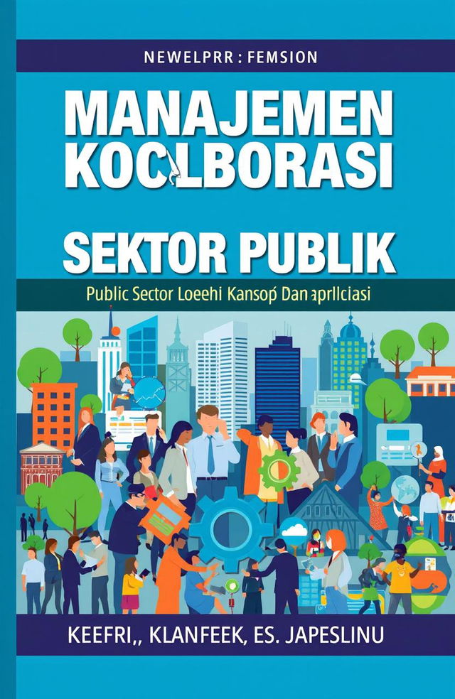 An informative book cover design featuring the title "Manajemen Kolaborasi Sektor Publik: Teori, Konsep dan Aplikasi" in bold, modern typography