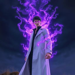 A young and charismatic man, around 26 years old, exuding a powerful aura