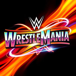 A vibrant, eye-catching design of the WrestleMania logo, featuring the iconic WWE style with bold lettering