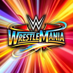 A vibrant, eye-catching design of the WrestleMania logo, featuring the iconic WWE style with bold lettering