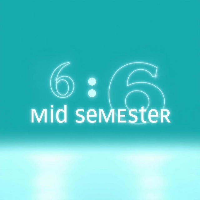 Edit and write the mid-semester marks as 16, glowing text with a clean and modern font on a soft gradient background that transitions from teal to light blue