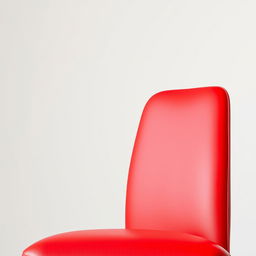 A completely red chair, sleek and modern design, with an even, shiny red finish, set against a neutral background to highlight its vivid color