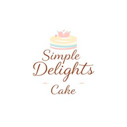 A logo design for 'Simple Delights Cake', featuring a minimalist and elegant style