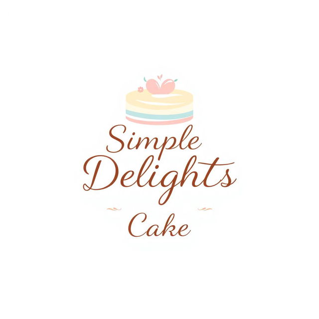 A logo design for 'Simple Delights Cake', featuring a minimalist and elegant style