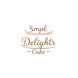 A logo design for 'Simple Delights Cake', featuring a minimalist and elegant style