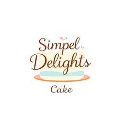 A logo design for 'Simple Delights Cake', featuring a minimalist and elegant style