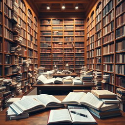 A vast and organized law firm library filled with rows of books and legal references