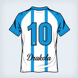 A vibrant, stylish T-shirt design featuring the national colors of Argentina, predominantly blue and white