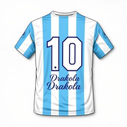 A vibrant, stylish T-shirt design featuring the national colors of Argentina, predominantly blue and white