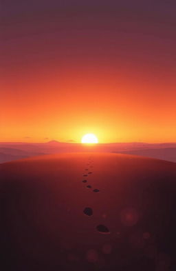 A beautiful, expansive landscape at sunset, symbolizing the emotional journey of characters in a relationship