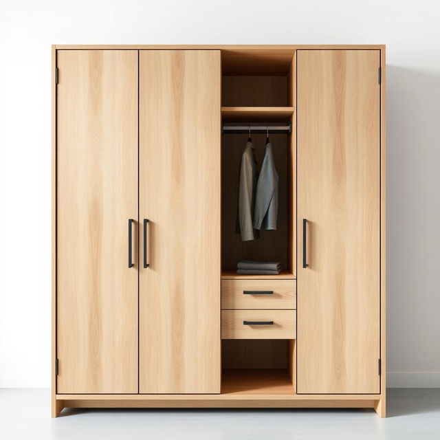 A rectangular wardrobe featuring clean, simple lines