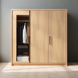 A rectangular wardrobe featuring clean, simple lines