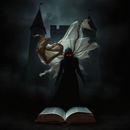 A hauntingly beautiful book cover set against a dark castle backdrop