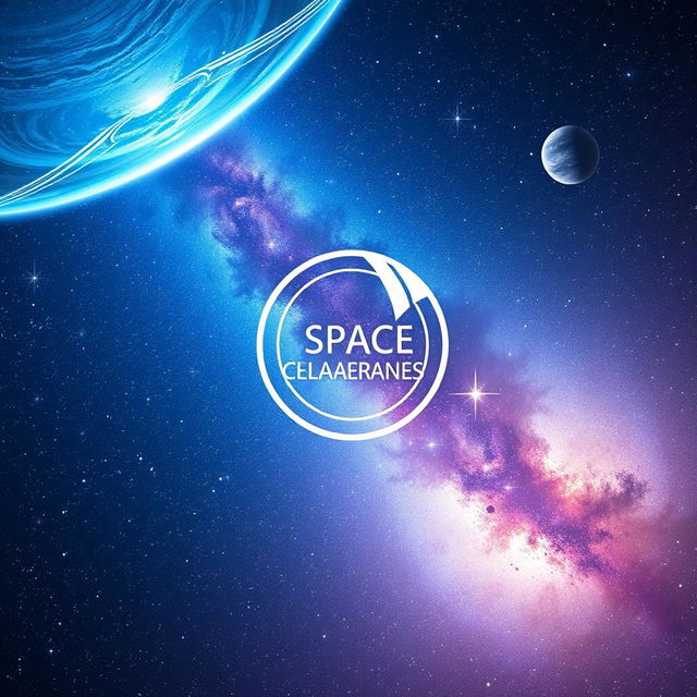 A stunning digital artwork depicting a breathtaking starry night sky for a space-themed logo