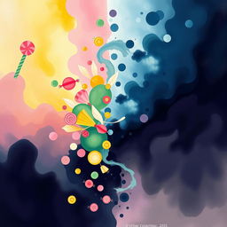 An abstract illustration showcasing a stark contrast between light and dark