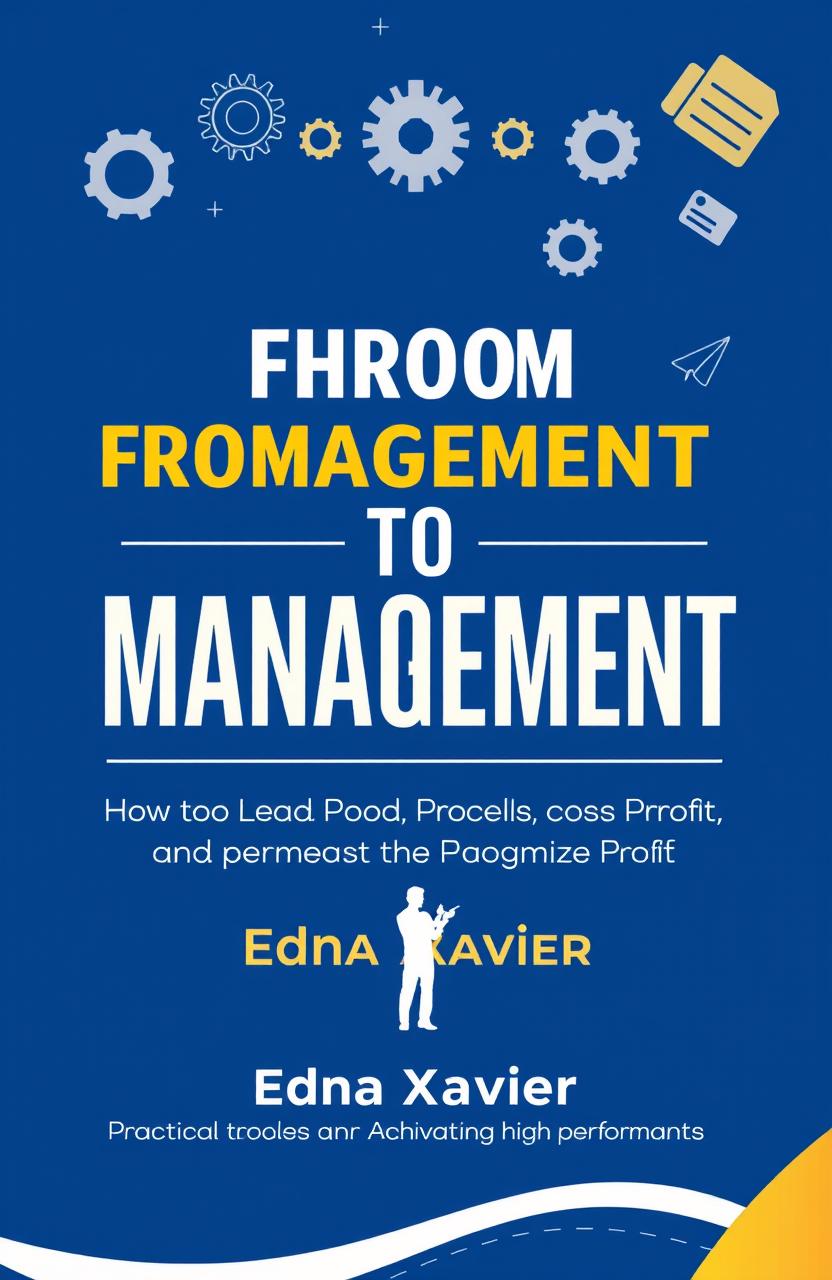 A modern, minimalist e-book cover design for 'FROM CHAOS TO MANAGEMENT: How to Lead People, Processes, and Maximize Profit' by Edna Xavier