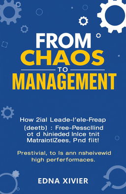 A modern, minimalist e-book cover design for 'FROM CHAOS TO MANAGEMENT: How to Lead People, Processes, and Maximize Profit' by Edna Xavier