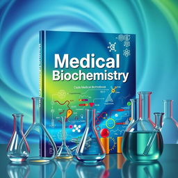 A visually appealing book cover for a Medical Biochemistry textbook