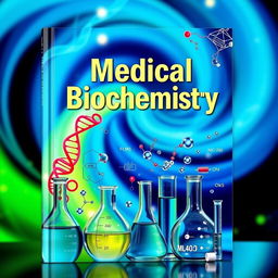 A visually appealing book cover for a Medical Biochemistry textbook