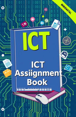 An illustration of a digital Microsoft Word assignment book, designed for ICT (Information and Communication Technology) students