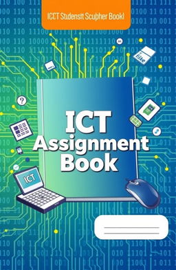 An illustration of a digital Microsoft Word assignment book, designed for ICT (Information and Communication Technology) students