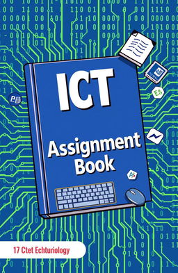 An illustration of a digital Microsoft Word assignment book, designed for ICT (Information and Communication Technology) students