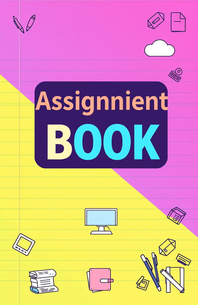 A visually appealing Microsoft Word assignment book cover featuring a dynamic design