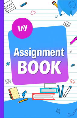 A visually appealing Microsoft Word assignment book cover featuring a dynamic design