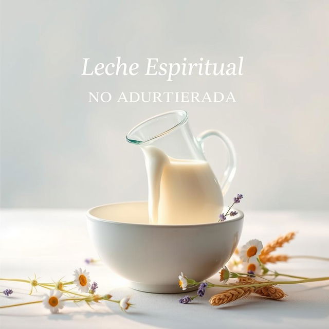 A captivating book cover design tailored for an eBook titled 'Leche Espiritual No Adulterada', focusing solely on visual elements