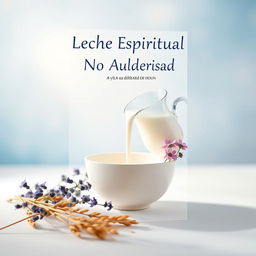 A captivating book cover design tailored for an eBook titled 'Leche Espiritual No Adulterada', focusing solely on visual elements