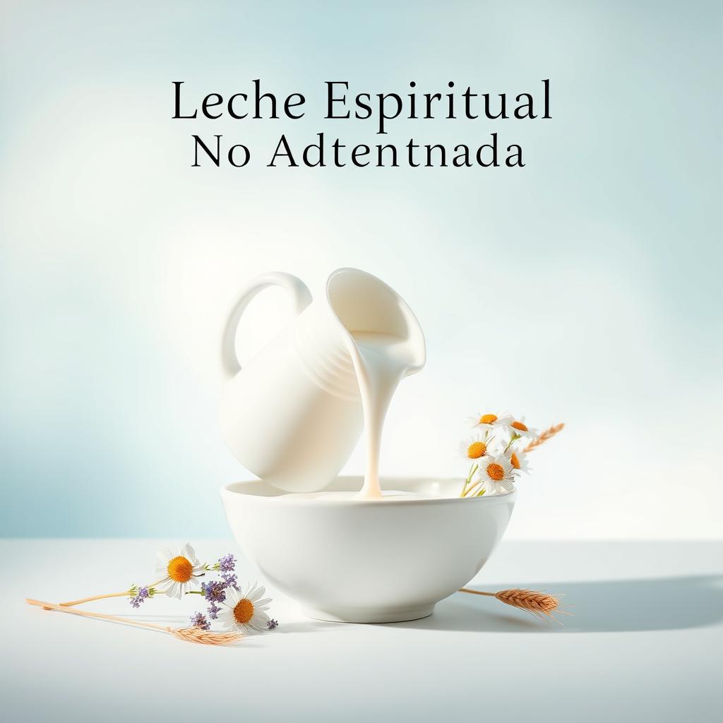 A captivating book cover design tailored for an eBook titled 'Leche Espiritual No Adulterada', focusing solely on visual elements