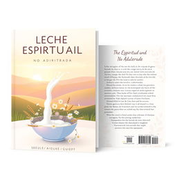 A stunning eBook cover and back cover design for a Christian sermon book inspired by the phrase 'Leche Espiritual No Adulterada'