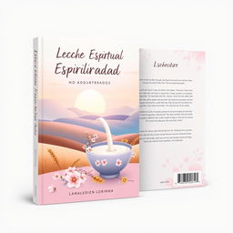A stunning eBook cover and back cover design for a Christian sermon book inspired by the phrase 'Leche Espiritual No Adulterada'