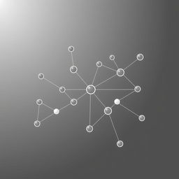 A conceptual black and white illustration of an edge node path algorithm in a digital style