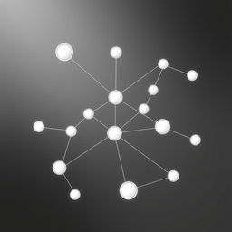 A conceptual black and white illustration of an edge node path algorithm in a digital style
